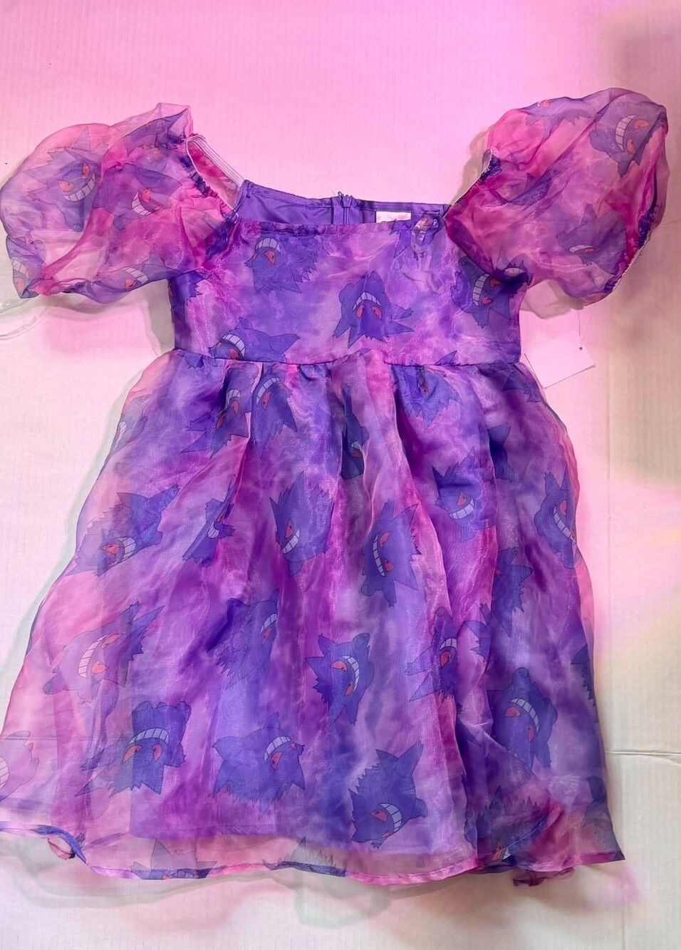 Pokémon Gengar Purple Organza Dress Girls L 10/12 Halloween Costume